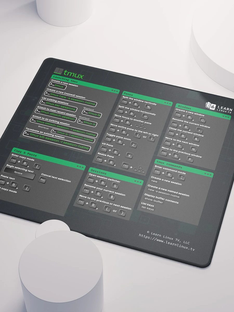 tmux Cheat Sheet Mouse Pad (Oversized Version) product image (4)