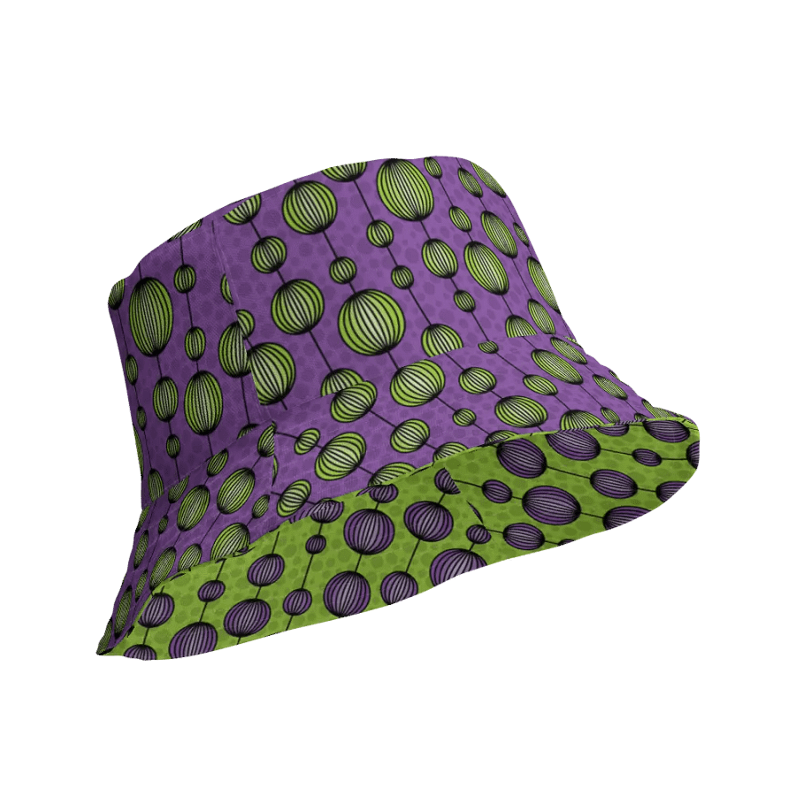 Weirdly Zen Reversible Bucket Hat - Purple and Green Abstract product image (10)