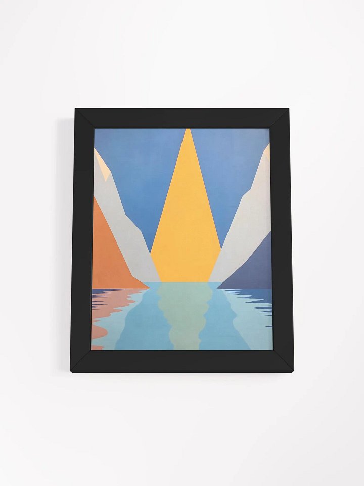 Framed Poster of Geometric Triangle Mountains product image (1)