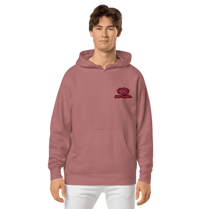 BUSY-BRAINED (l. rose bubble design) embroidered pigment hoodie product image (2)