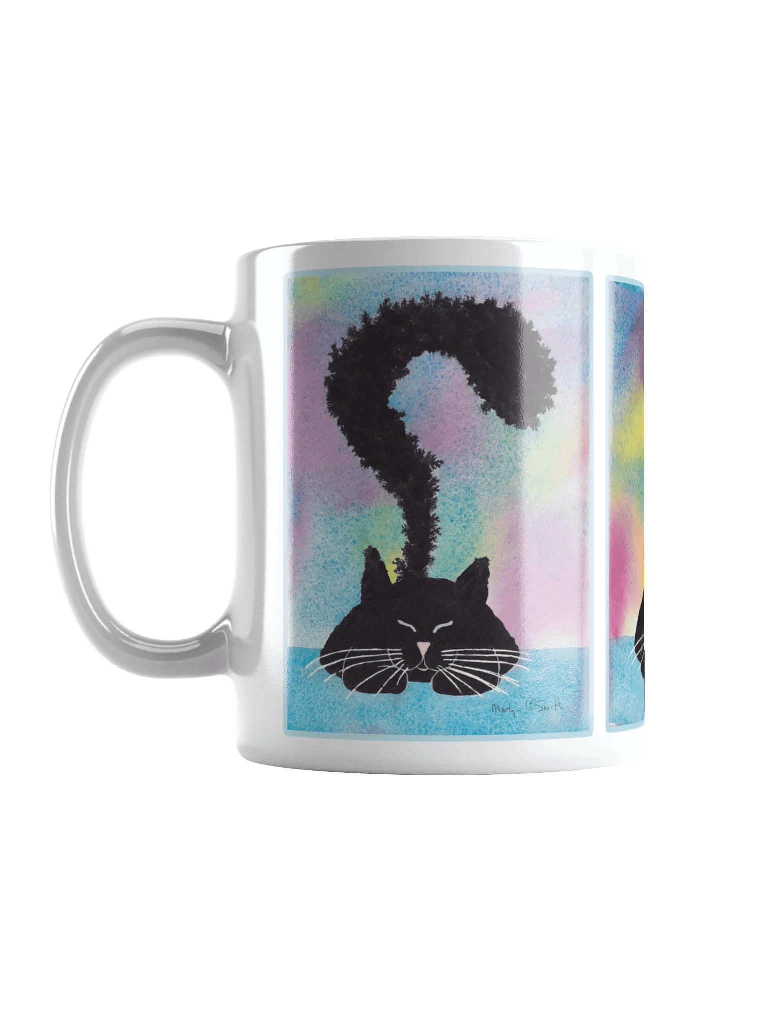 Black Kitty Coming to Full Attention on White Ceramic Mug product image (1)