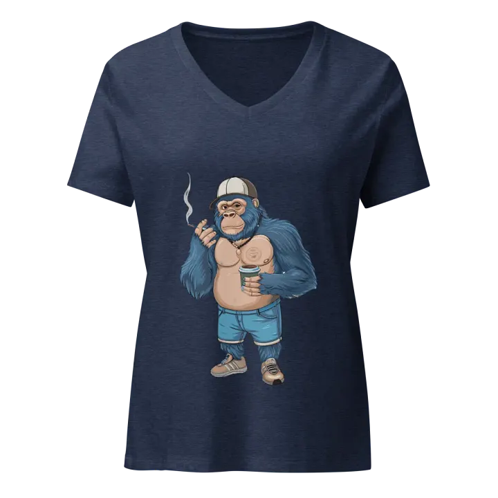 Bella+Canvas Women's Relaxed V-Neck T-Shirt - Blue Gorilla product image (17)