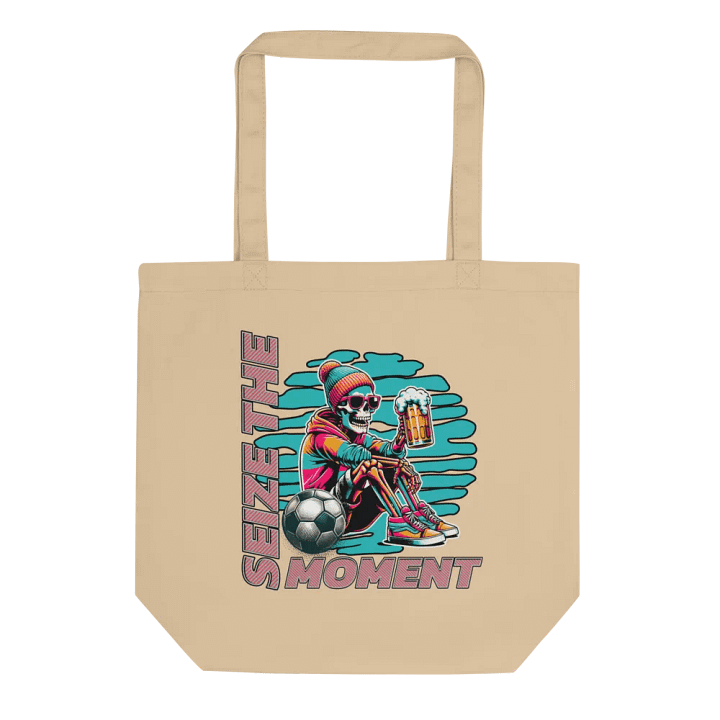 Seize the Moment Skeleton Beer Soccer Tote Bag product image (1)