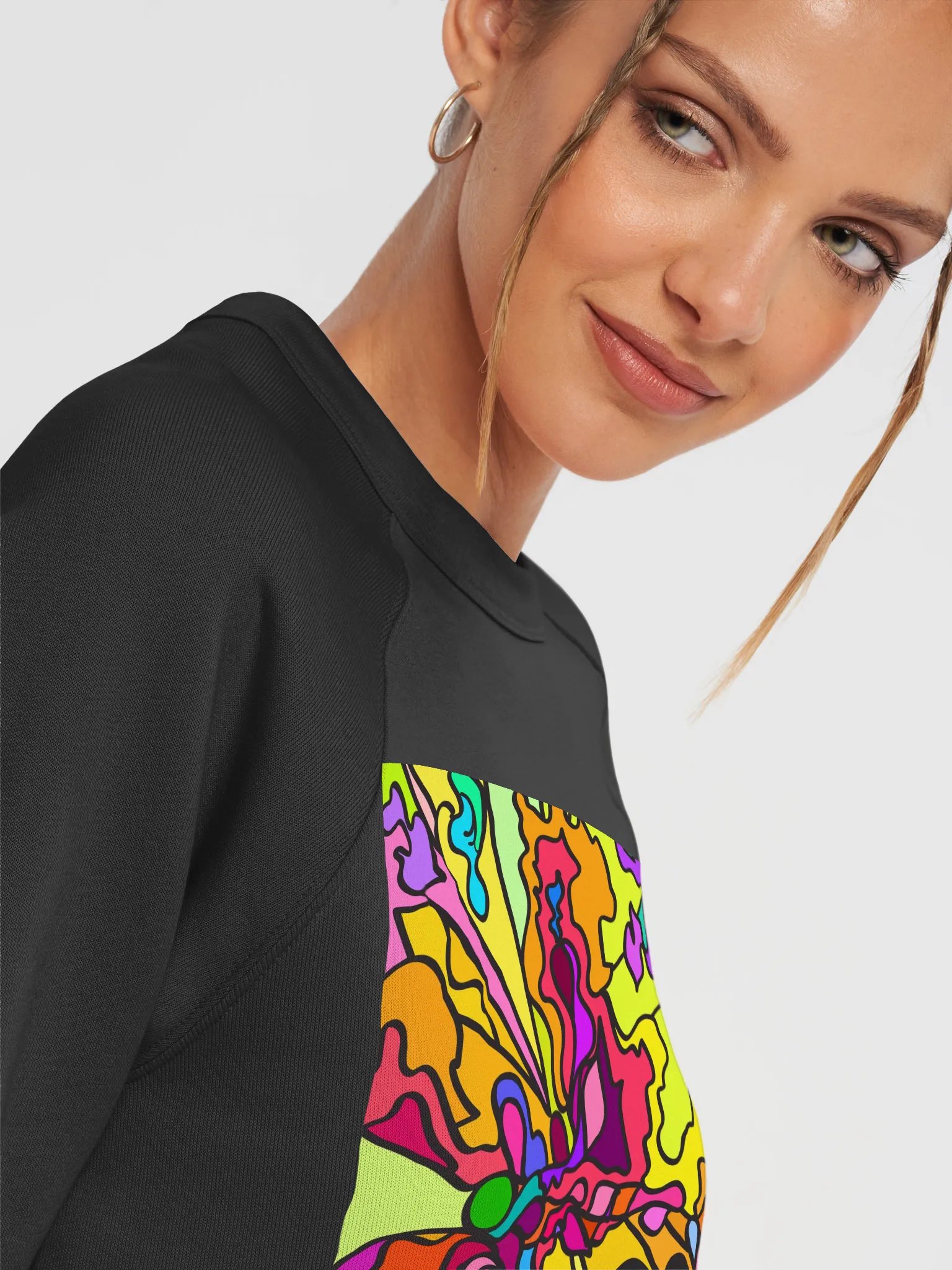 Vibrant Swirls Unisex Raglan Sweatshirt - Wave at Sunset product image (37)