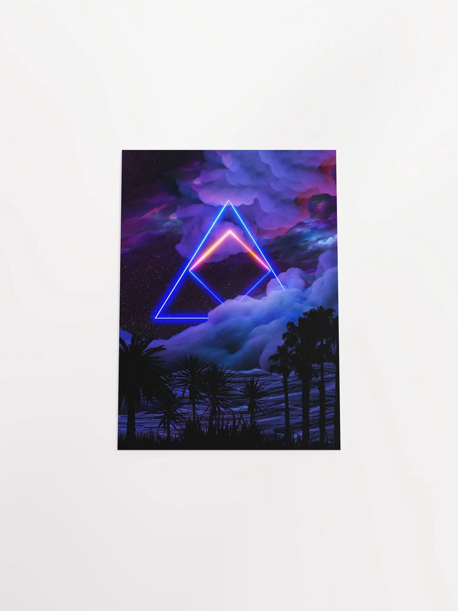 Neon palms landscape: Triangle [synthwave/vaporwave/cyberpunk] — Aesthetic retrowave poster product image (10)