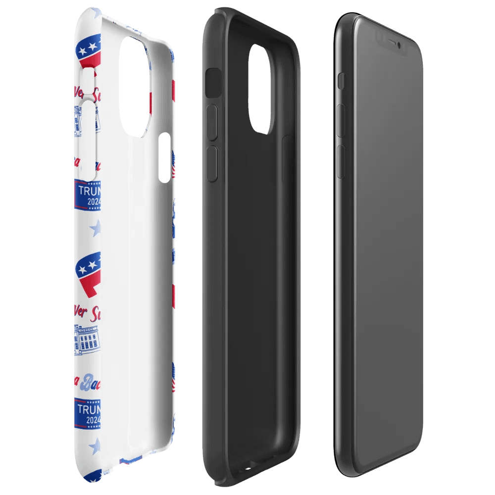 Trump 2024 Republican Patriot Make America Great Again White Pattern Phone Case for iPhone product image (4)