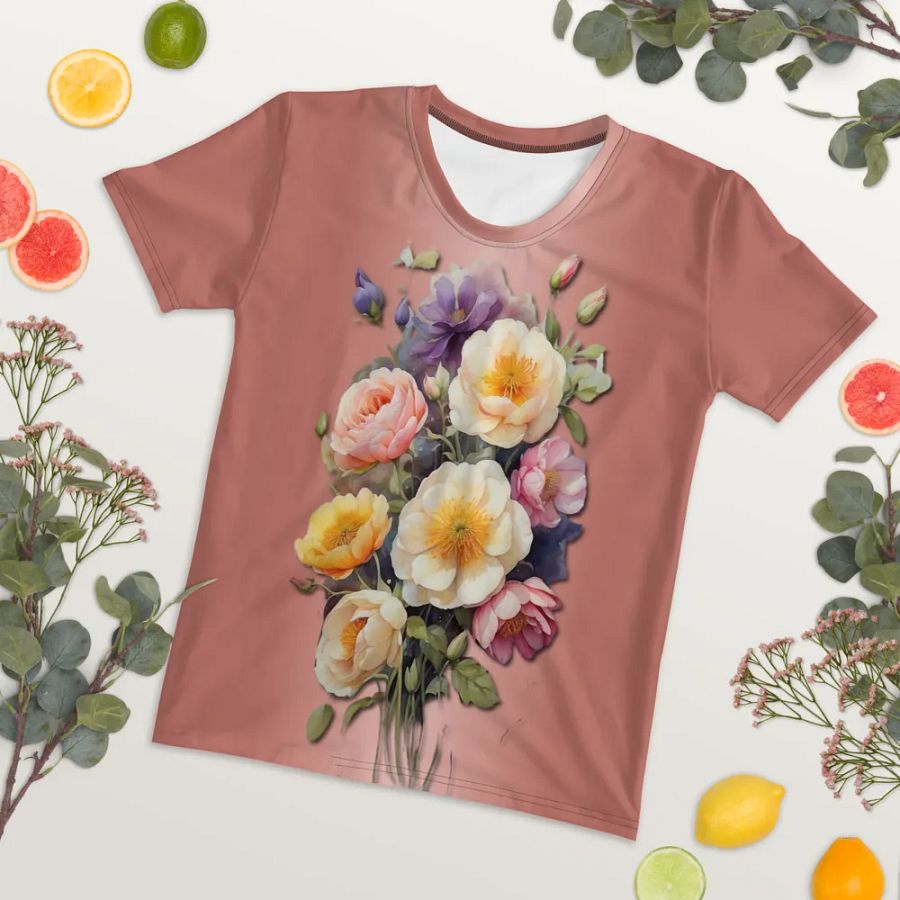 Floral Themed All Over Print T-shirt product image (7)