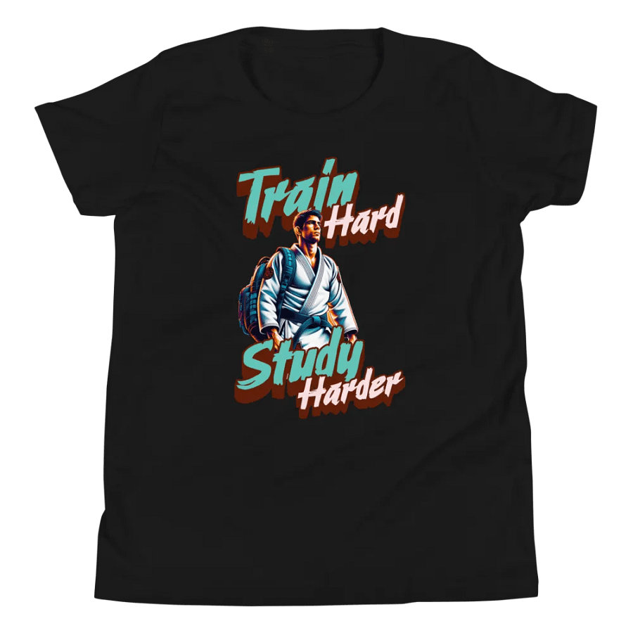 Train Hard Study Harder Jiu Jitsu Youth T-Shirt product image (4)