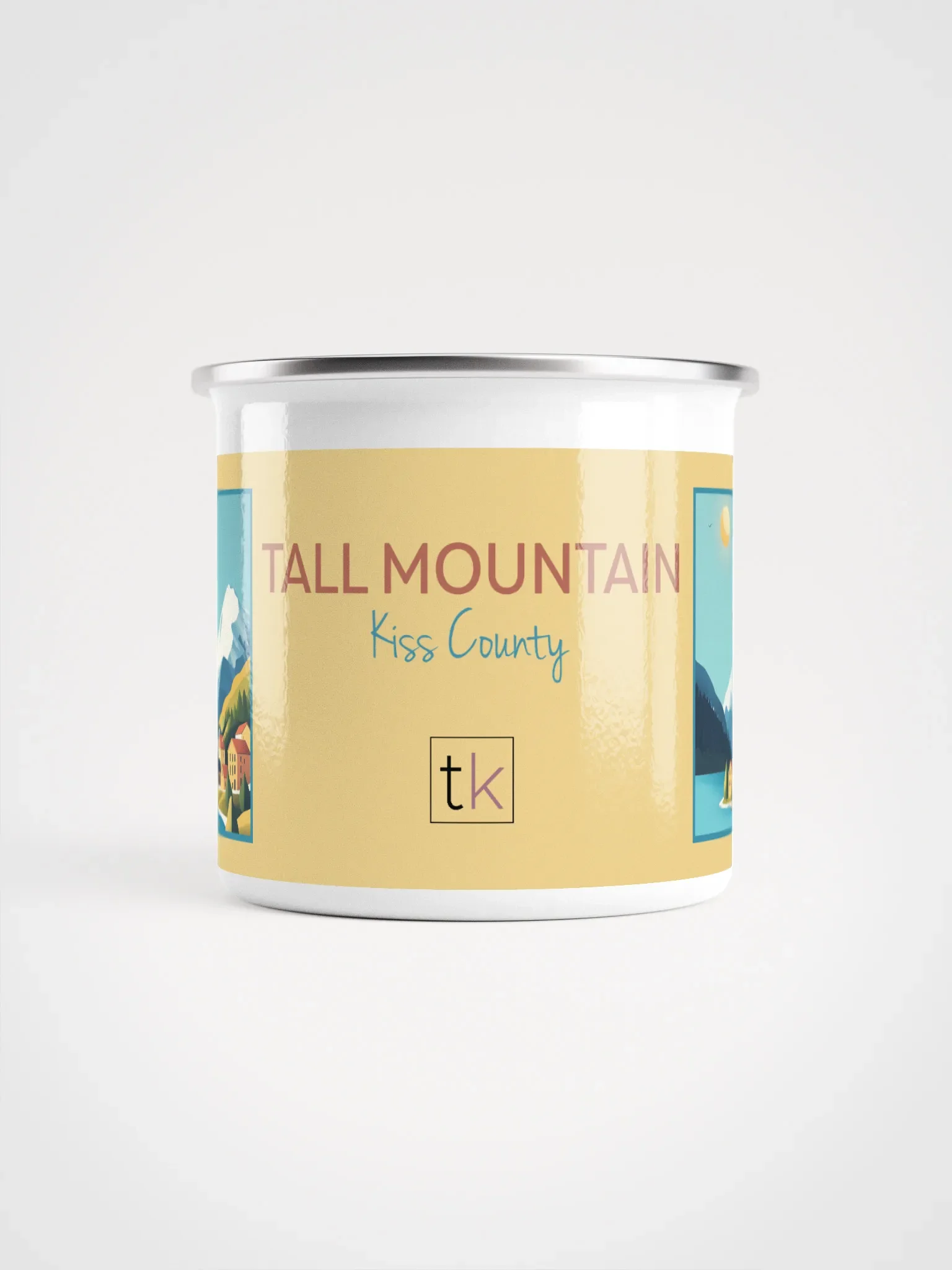 Tall Mountain Kiss County Enamel Mug product image (2)