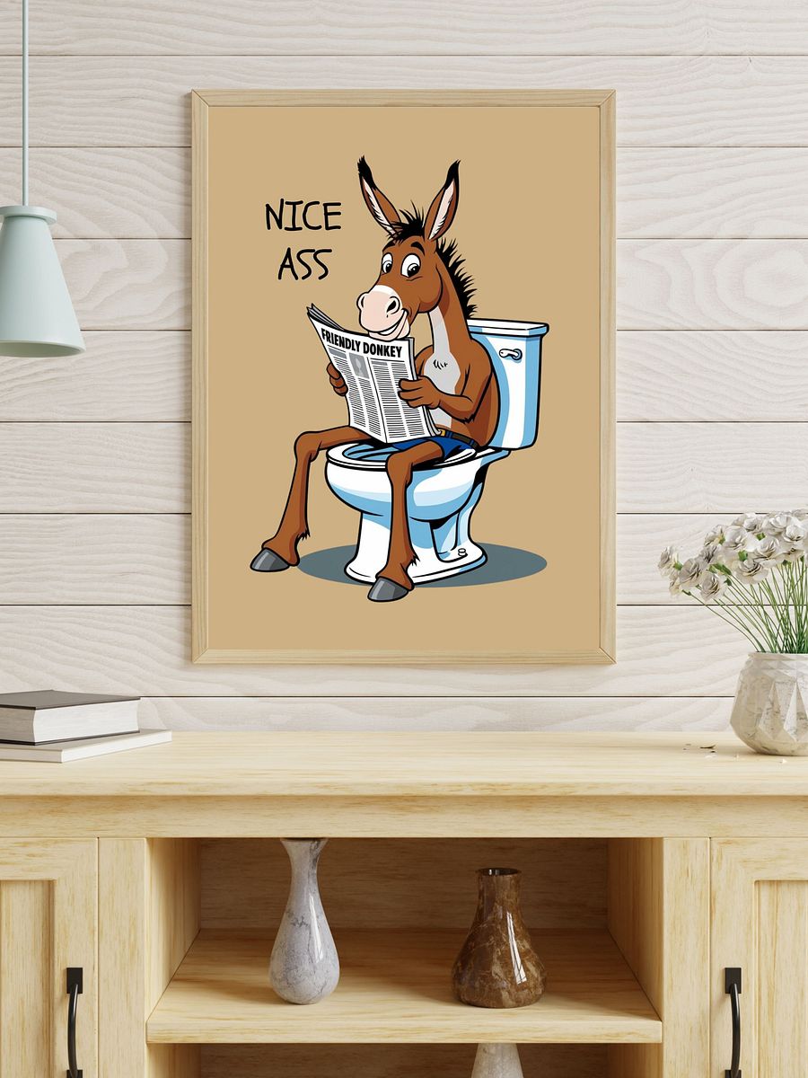 Donkey On Toilet Bathroom Downloadable Wall Art product image (4)
