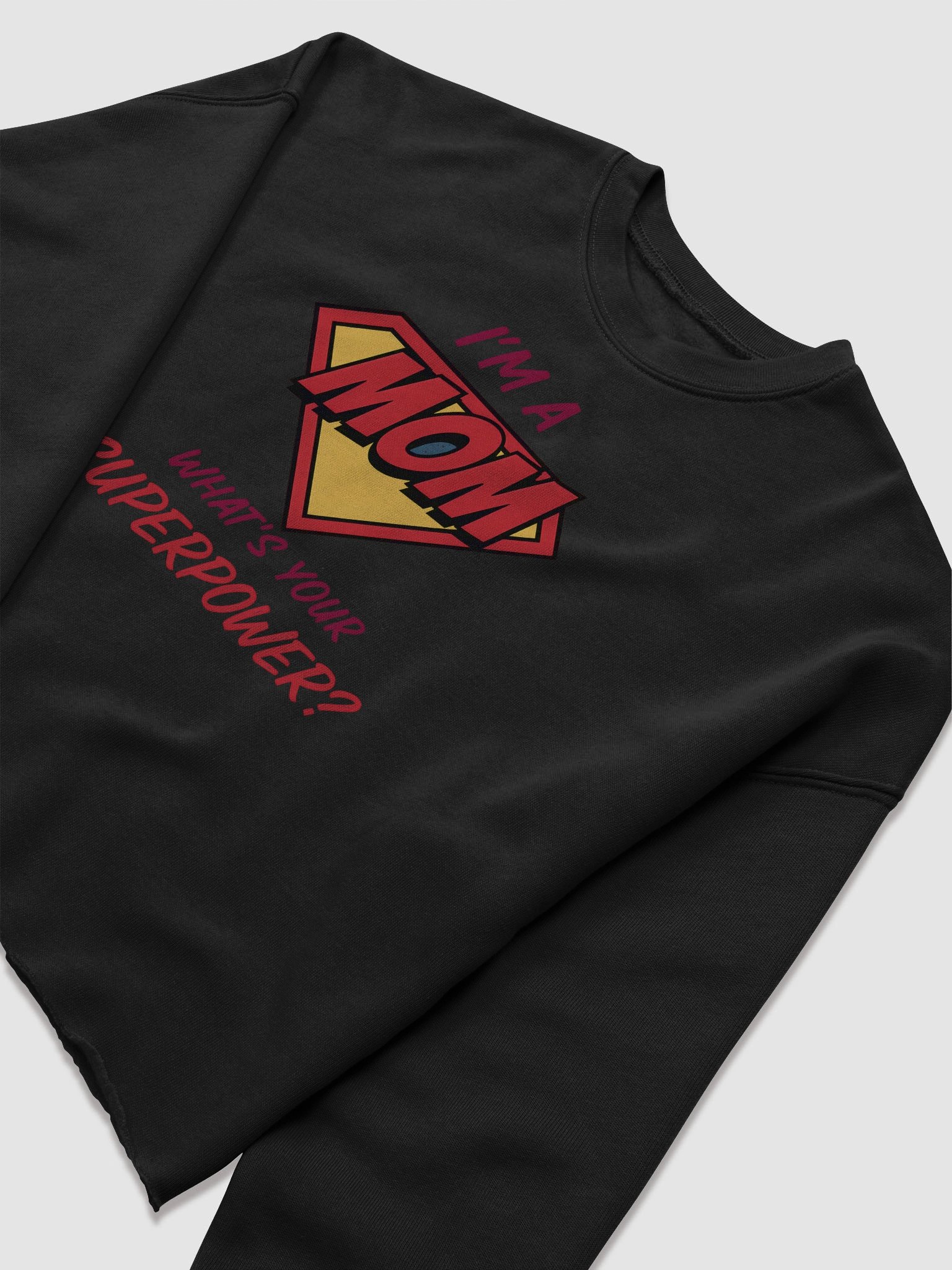 I’m a Mom What’s Your Superpower? Crop Top – Comic Book Style Tee for Super Moms product image (5)