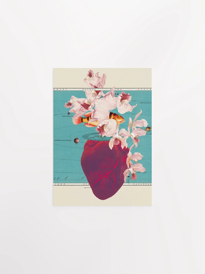 Dadaistic Flowering Heart with Cosmic Fish product image (1)