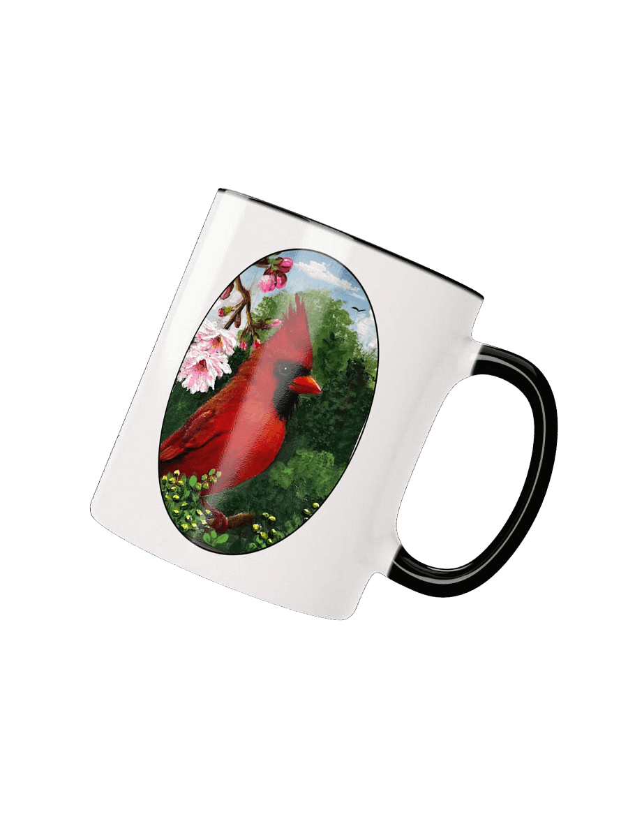 Cardinal With Pink Flowers Mug product image (1)