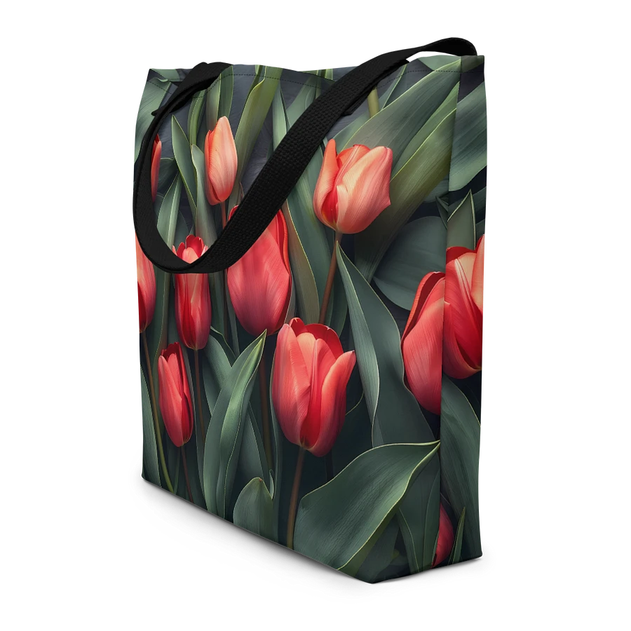 Tote Bag: Red Tulips Flowers Trendy Spring Floral Patterns Art Design product image (4)