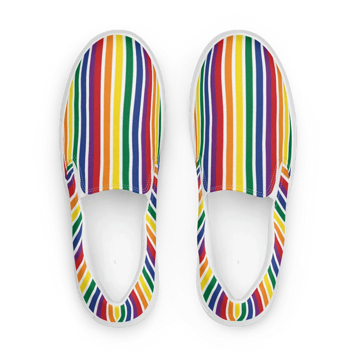 Rainbow Stripe Women's Slip On product image (2)