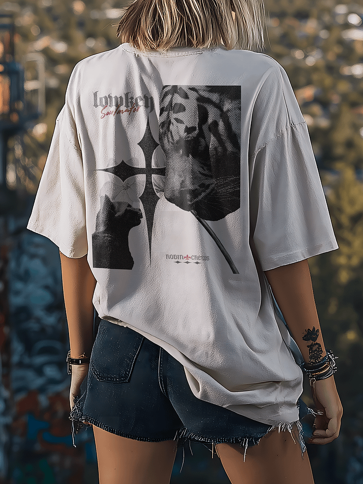 Cat Tiger Face Off T Shirt Black Halftone product image (2)