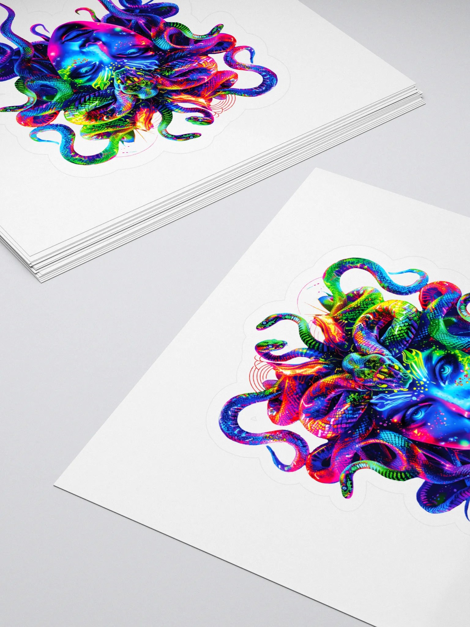 Neon Medusa Kiss Cut Stickers product image (4)