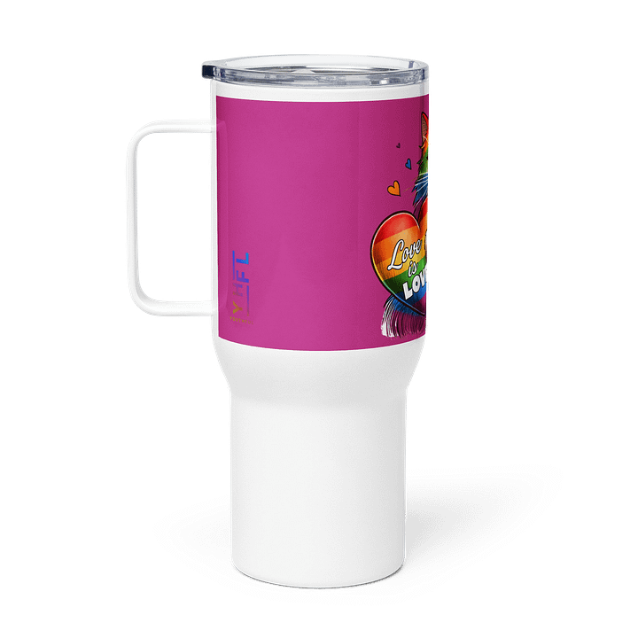Rainbow Love Travel Mug with Handle product image (1)