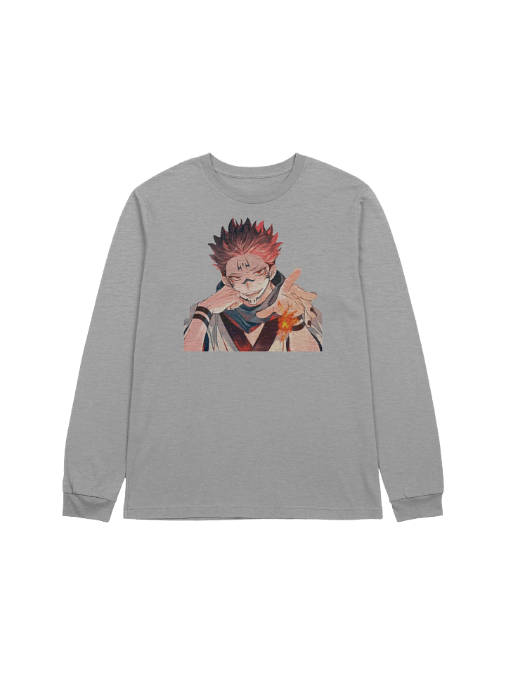 Flame-Hand Anime Style Long Sleeve Tee product image (4)