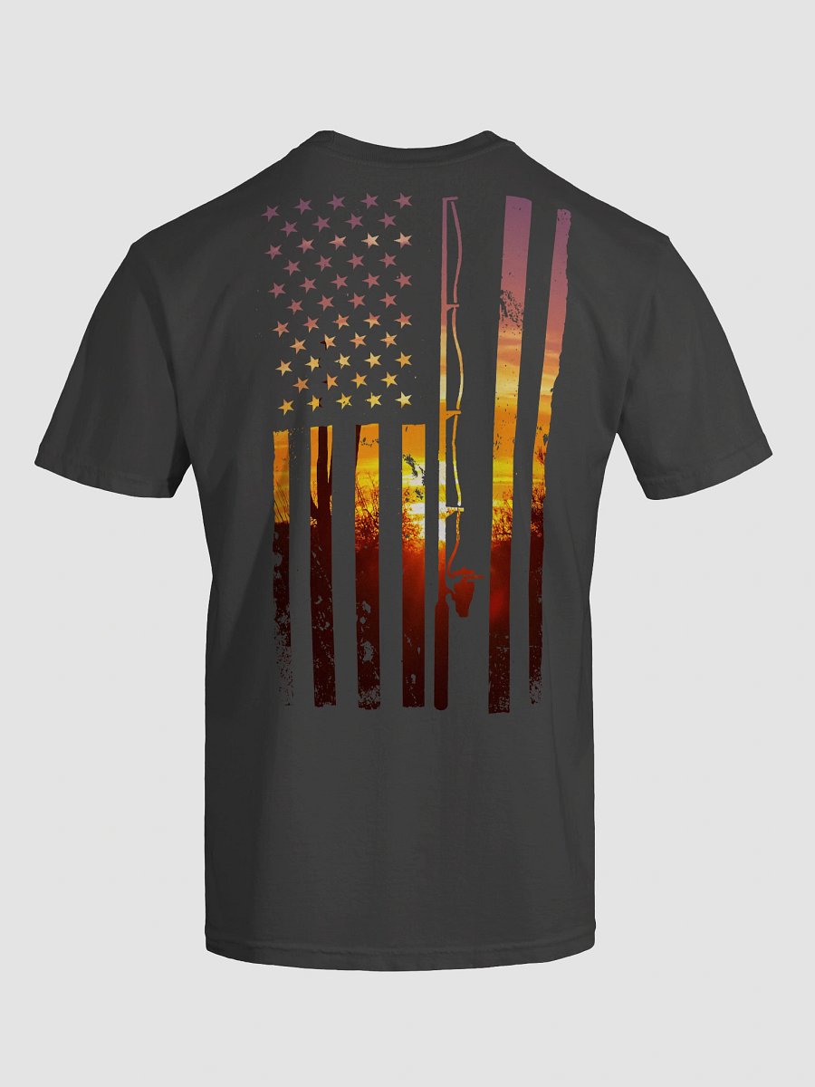 Sunset Serenade American Fishing Flag T-Shirt product image (60)
