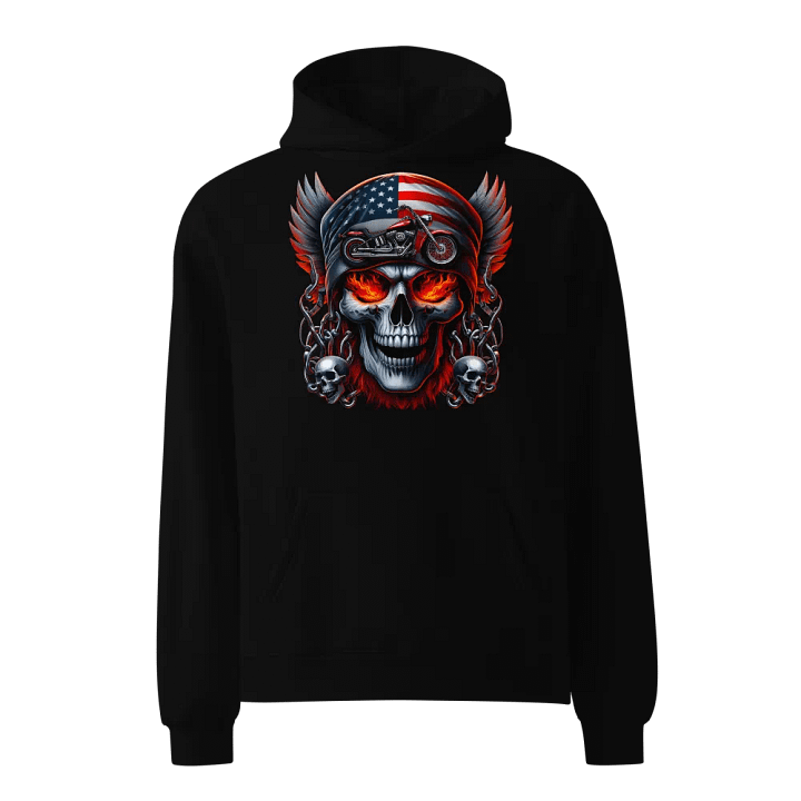 Rebel Rider Skull Oversized Hoodie #14 product image (1)