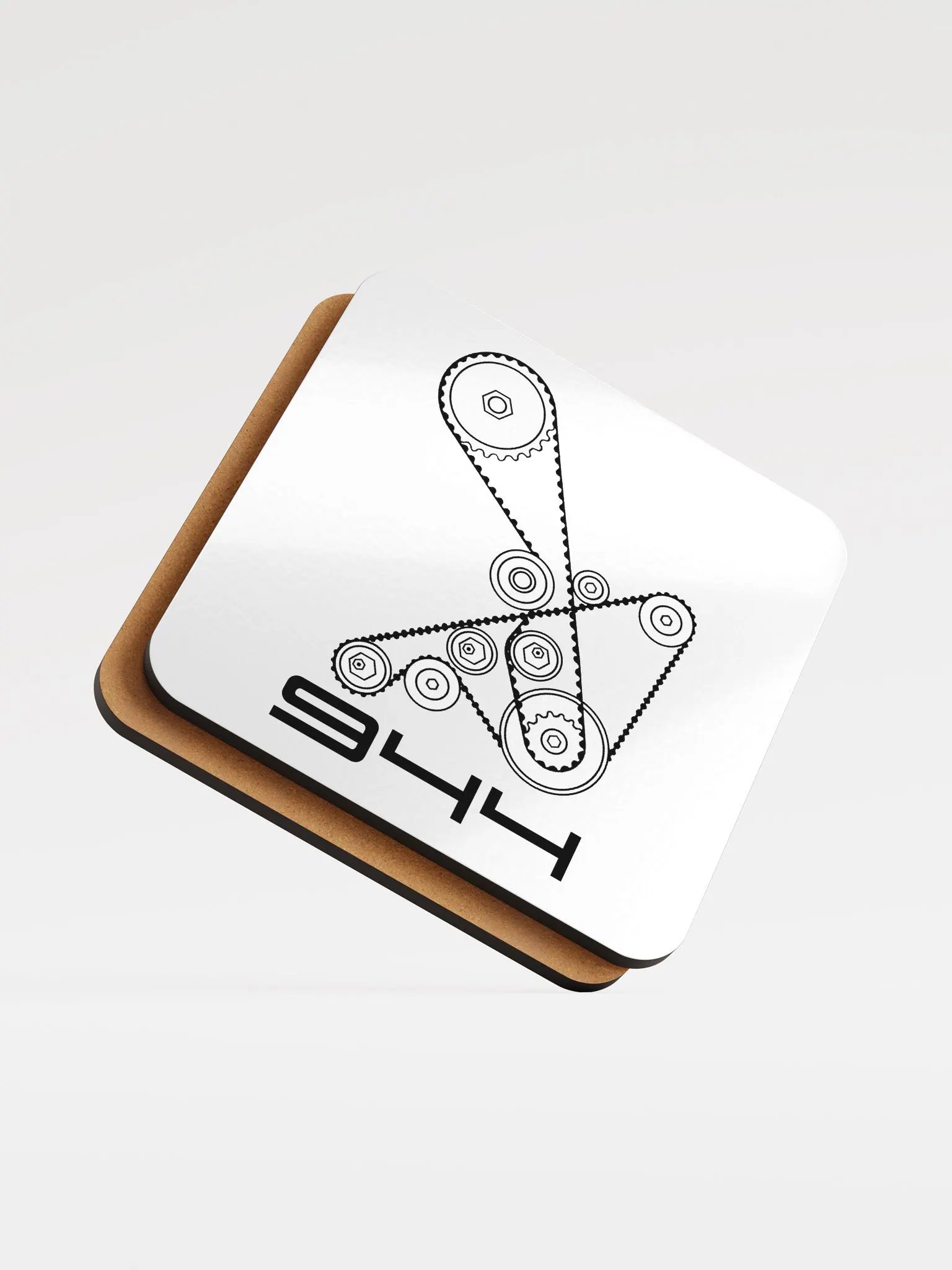 944 Timing Belt Change - Glossed Cork Coaster product image (5)