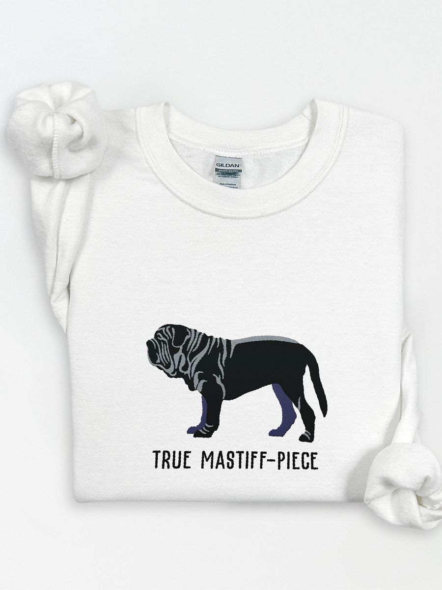 True Mastiff-Piece Sweatshirt (Embroidered) of a Neapolitan Mastiff(Black) product image (1)