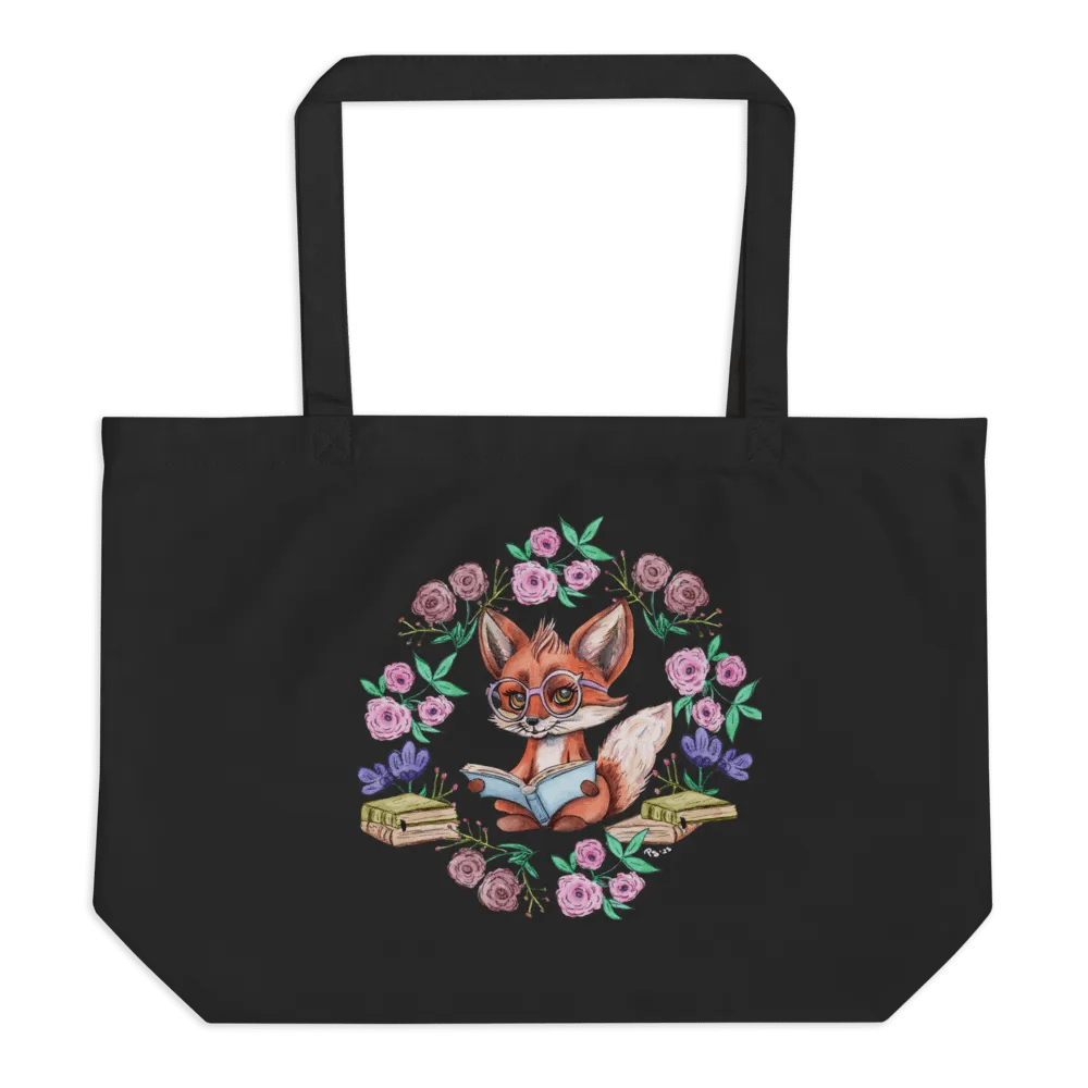 Book Smart Fox Black Tote product image (2)