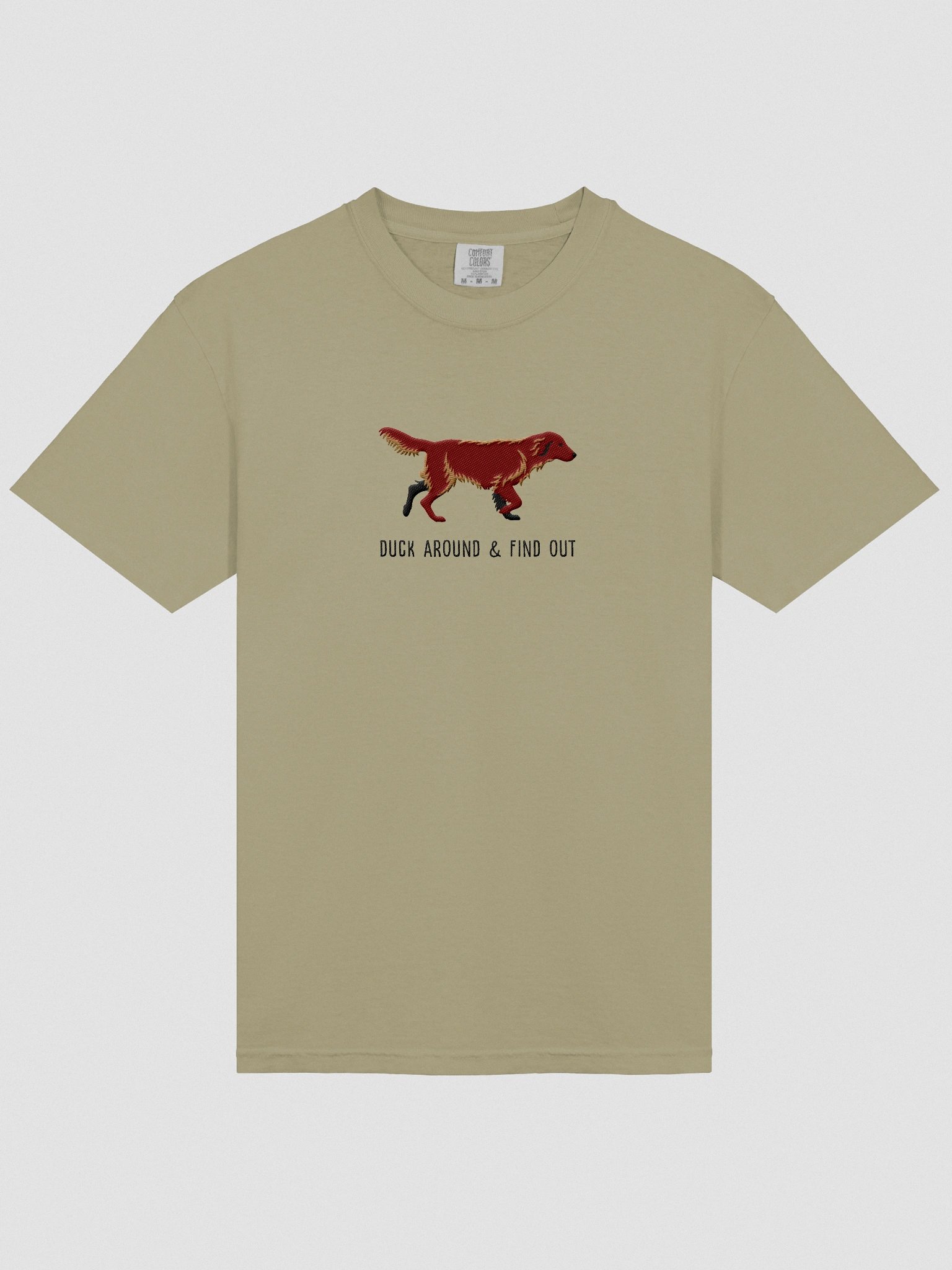 Duck Around and Find Out T-Shirt(Embroidered) of a Flat-Coated Retriever(Chocolate) product image (6)