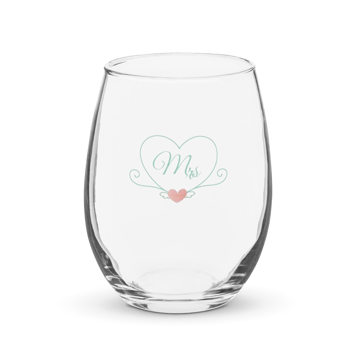 Elegant Mrs. Heart Stemless Wine Glass product image (1)