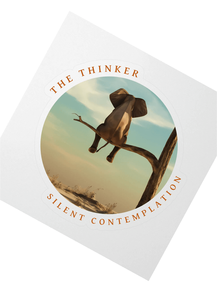 The Thinker Elephant Kiss Cut Sticker product image (2)