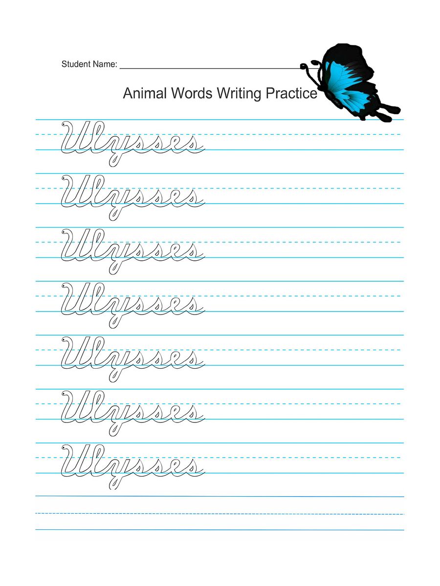 Cursive Writing Practice with Animal Names product image (8)