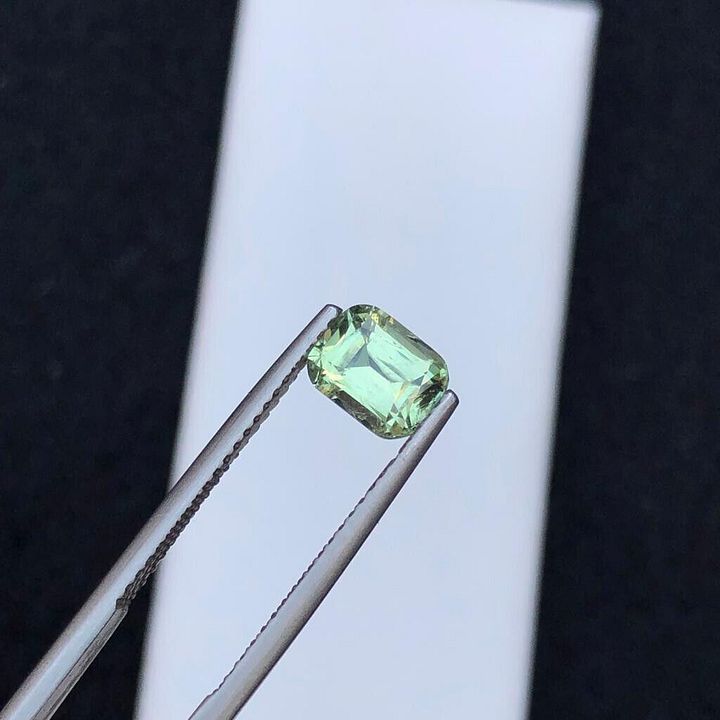 TOURMALINE FOR RING CUSHION CUT YELLOW/GREEN STONE FOR WIRE WRAPPING, 1.20 CRT product image (1)