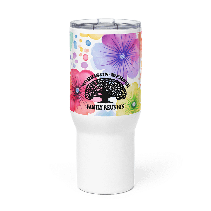 "Watercolor Flowers" Travel Mug w/ Handle product image (1)