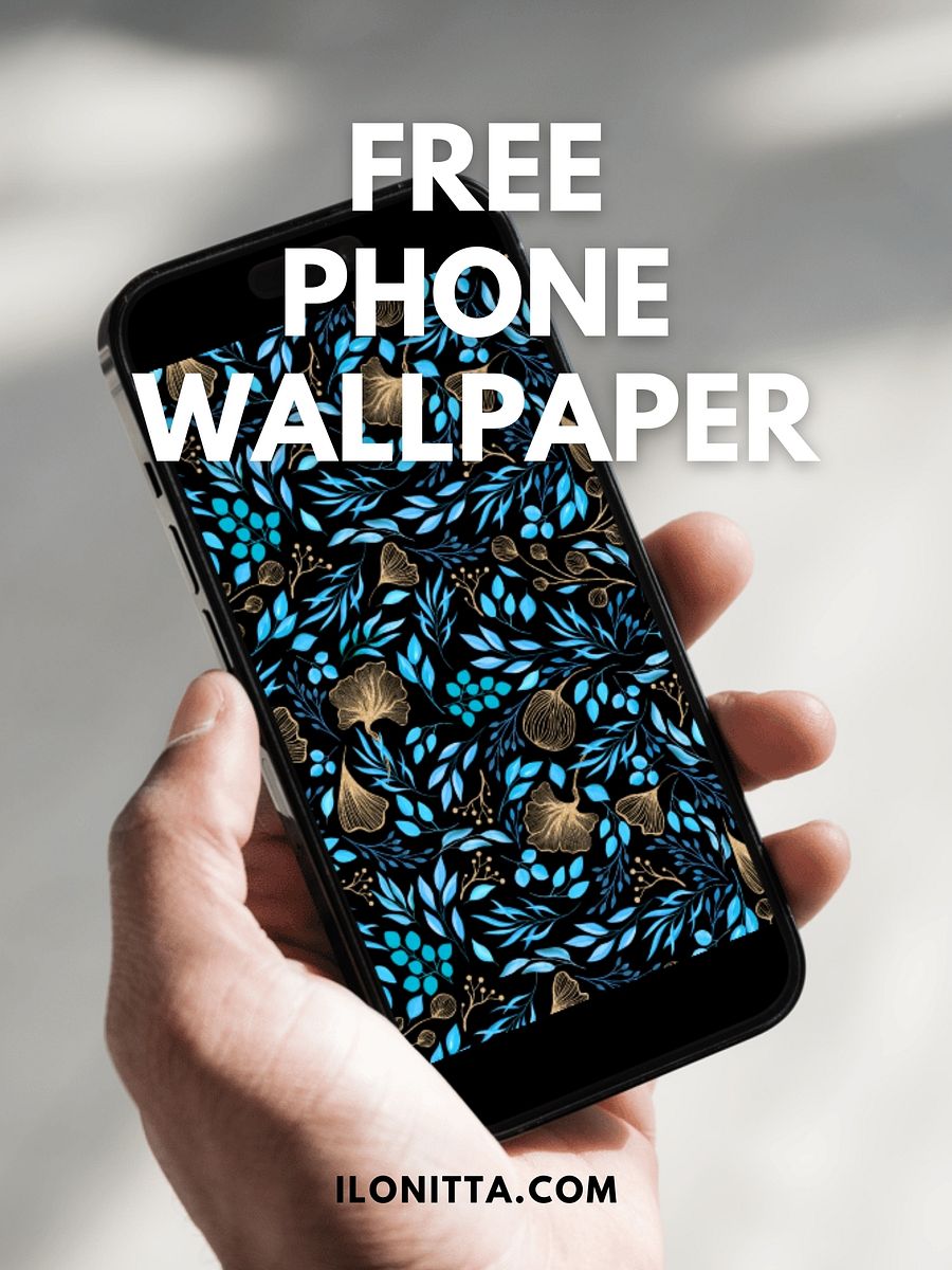 Phone Wallpaper from Blue & Gold Watercolor Bundle product image (7)
