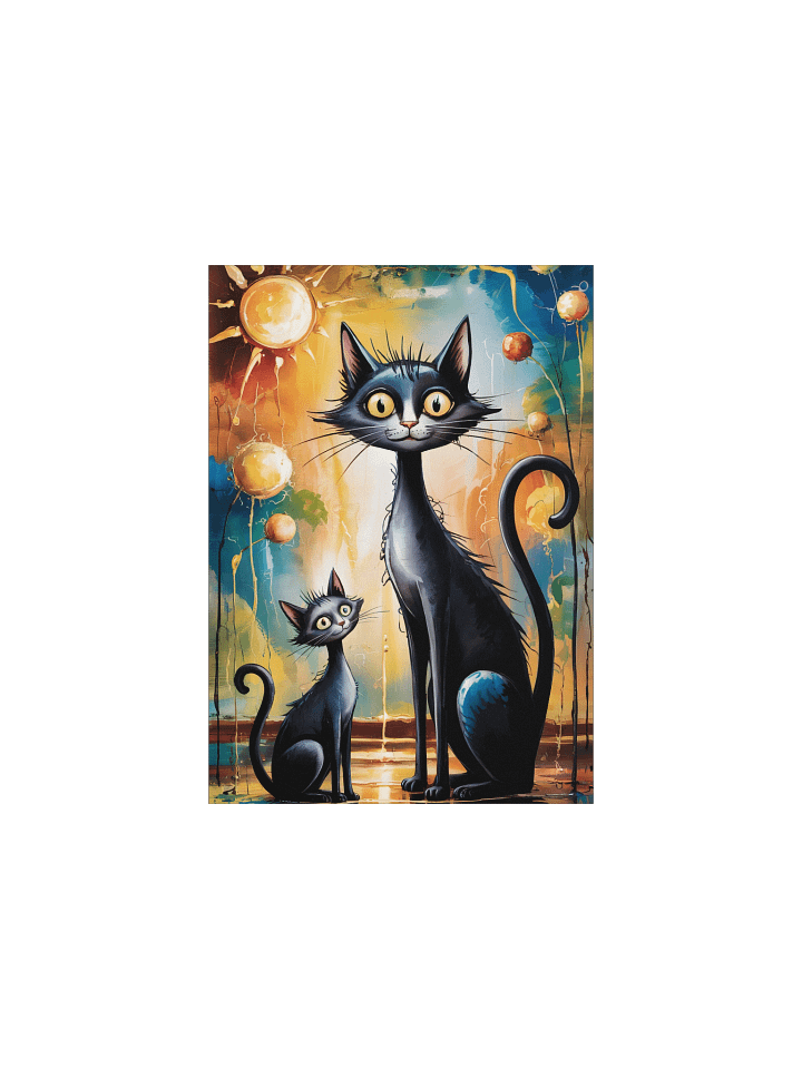 Whimsical Black Cats Poster – Painterly Sunlit Wall Art Poster product image (2)