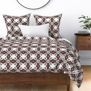 Seamless Pattern - Geometric Floral Pattern in Pale Oranges and Greens product image (2)
