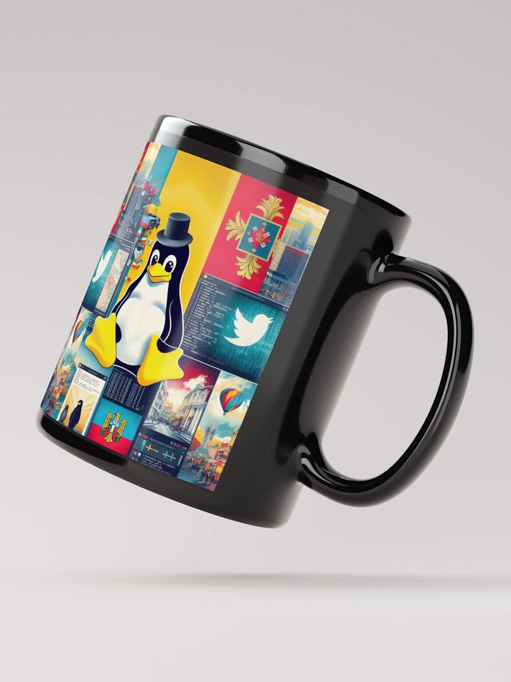 Black Glossy Mug TUX product image (2)