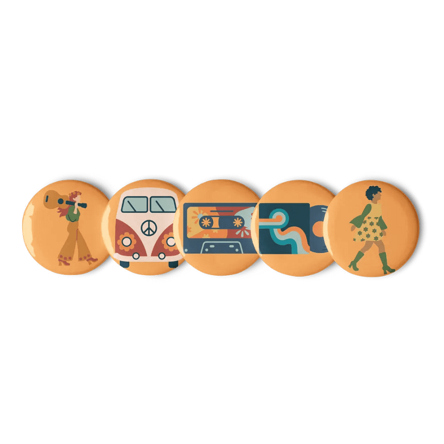 60's Inspired Pins Set of Five product image (1)