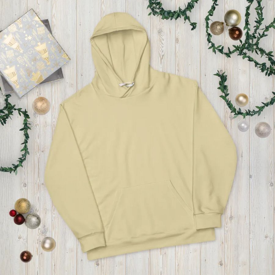 Plain Light Yellow Soft Summer Unisex Recycled Polyester Heavyweight Premium Hoodie by Treasure Pie product image (11)