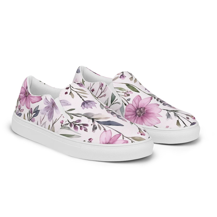 Watercolour Floral Delight Slip-On Canvas Shoes product image (9)