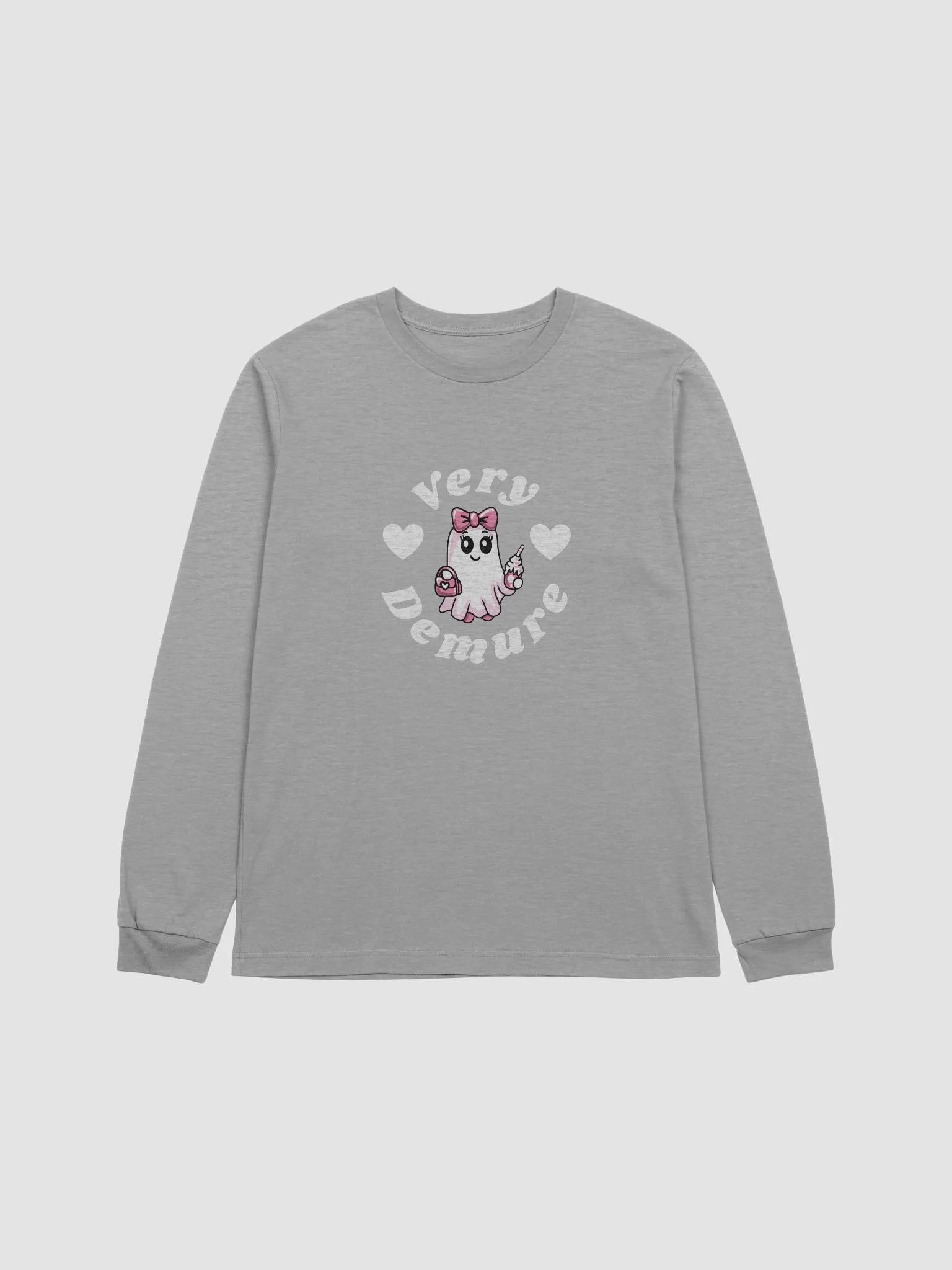 Very Demure Cute Ghost Design Supersoft Long Sleeve Slimmer Fit Shirt product image (1)