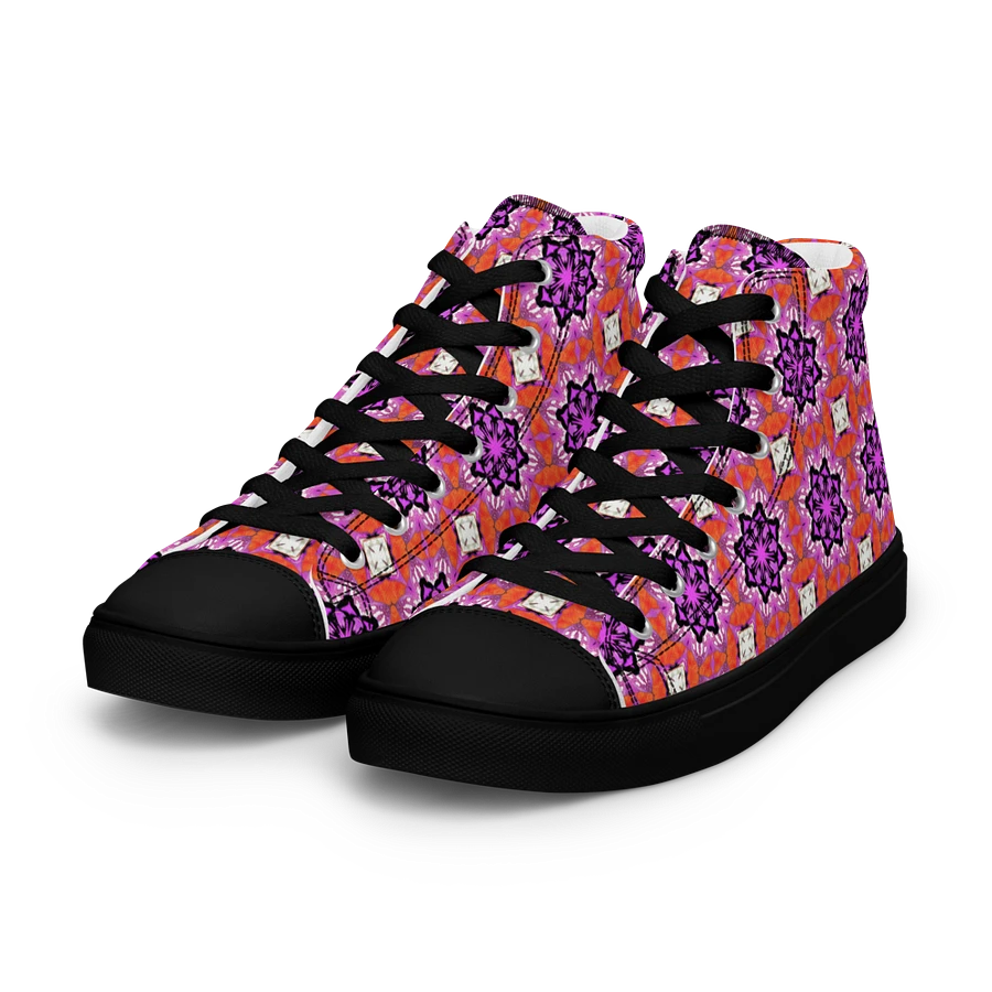 Abstract Foxy Repeating Pattern Ladies Canvas Shoe High Tops product image (30)