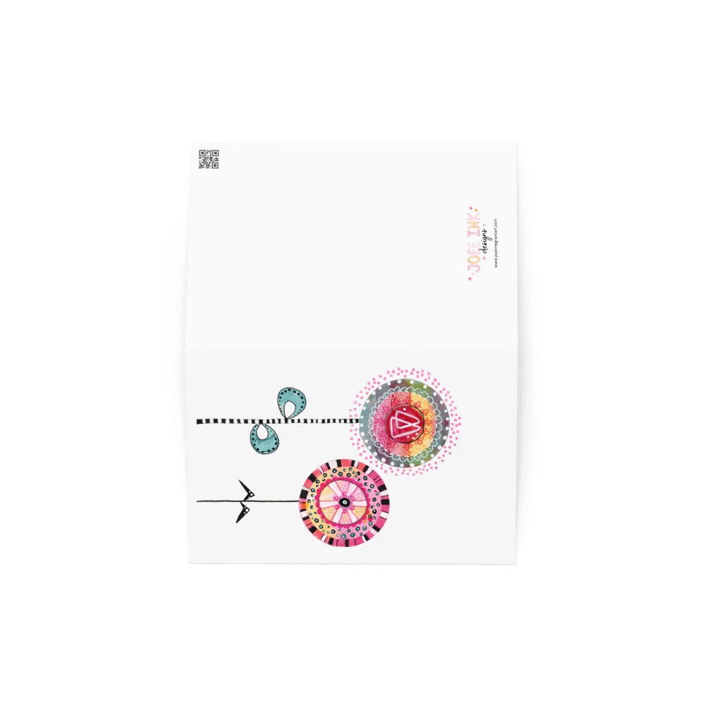 Whimsical Watercolor and Ink Flower Greeting Card product image (4)