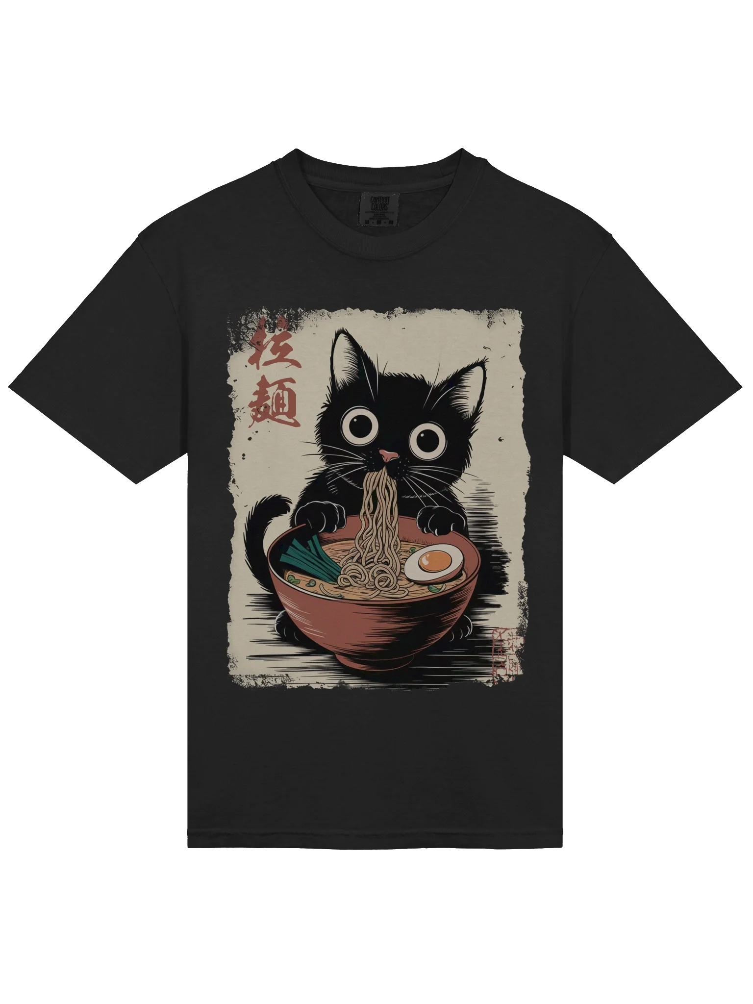 Funny Black Cat Ramen Adorable Vintage Japanese Style T-shirt product image (32)