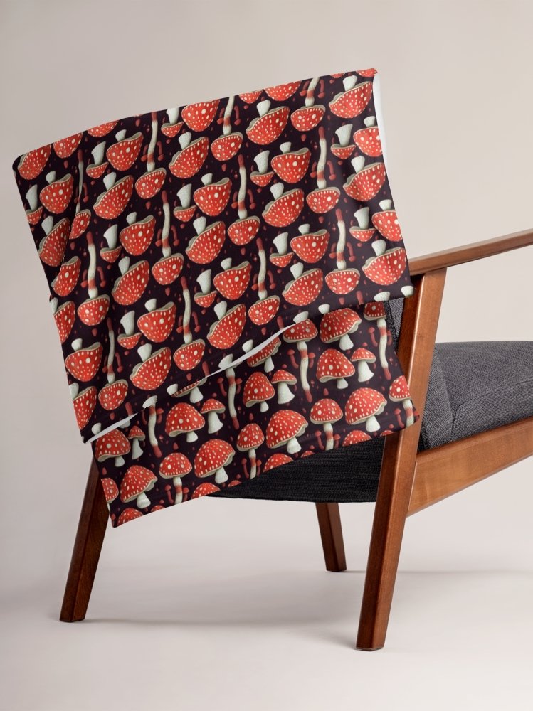 Magical Fly Agaric Mushroom Fluffy Blanket Throw product image (1)