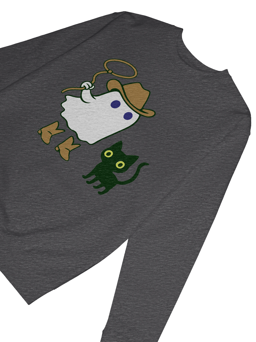 Spirit Cowboy Ghost Cowboy and Cat Halloween Sweatshirt product image (59)