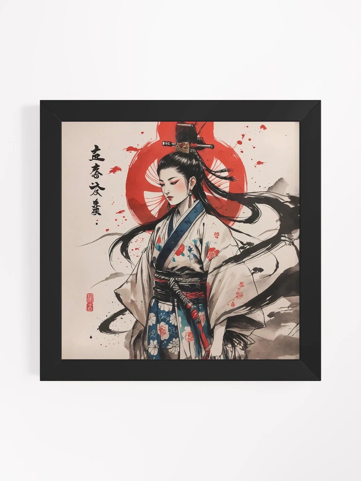 Vibrant Wood-Framed Matte Poster - Geisha product image (1)