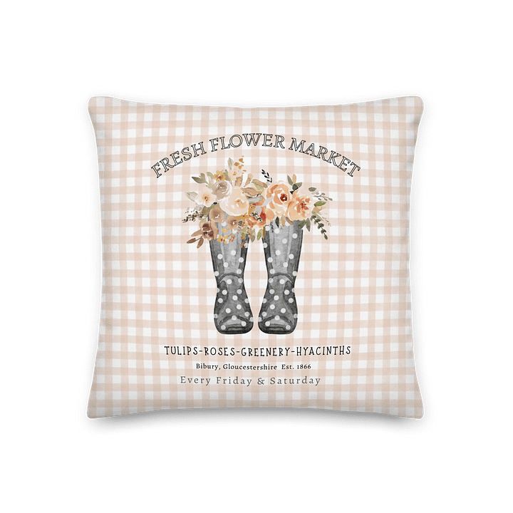 MY LITTLE COTTAGE 2 WELLIES AND FLOWERS GINGHAM PEACH product image (1)