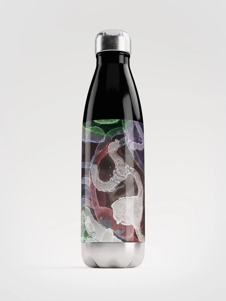 Flowing Colors Stainless Steel Water Bottle Sugar Skulls Dia de Lost Muertos Ink ARt product image (1)
